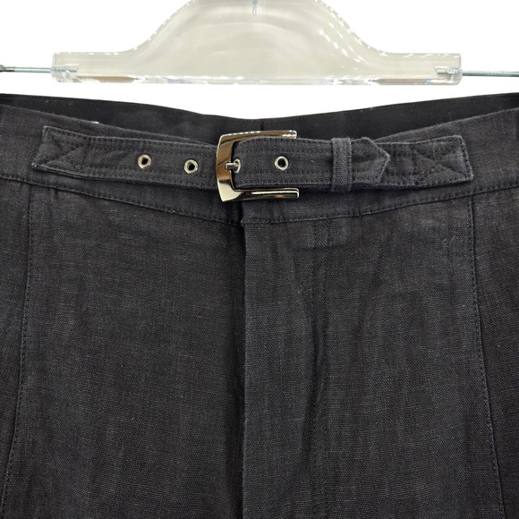 Giorgio Armani Mens Black Linen Blend Wide Leg Trousers Made in Italy Size 54 - Picture 2 of 11